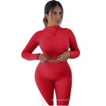 High Elastic Workout Suit Gym Two Piece Set Women Clothing Long Sleeves Tracksuits Women Yoga Sports Set